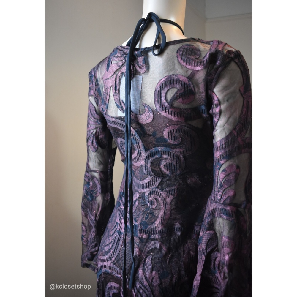 🔵SOLD - NWT | Maroon Bell-Sleeve Skater Dress (S) - Picture 7 of 8